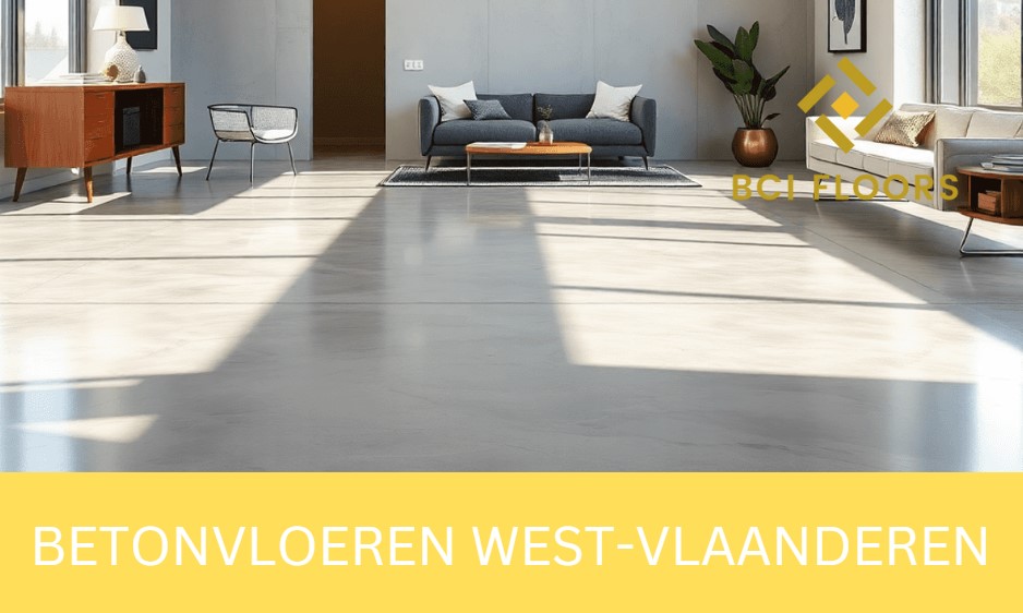Vloeren gemaakt van beton in West-Vlaanderen, vaak gebruikt in industriële, commerciële, en residentiële toepassingen.